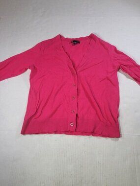 Gap Womens XS Pink Button-Up Cardigan With 3/4 Sleeves